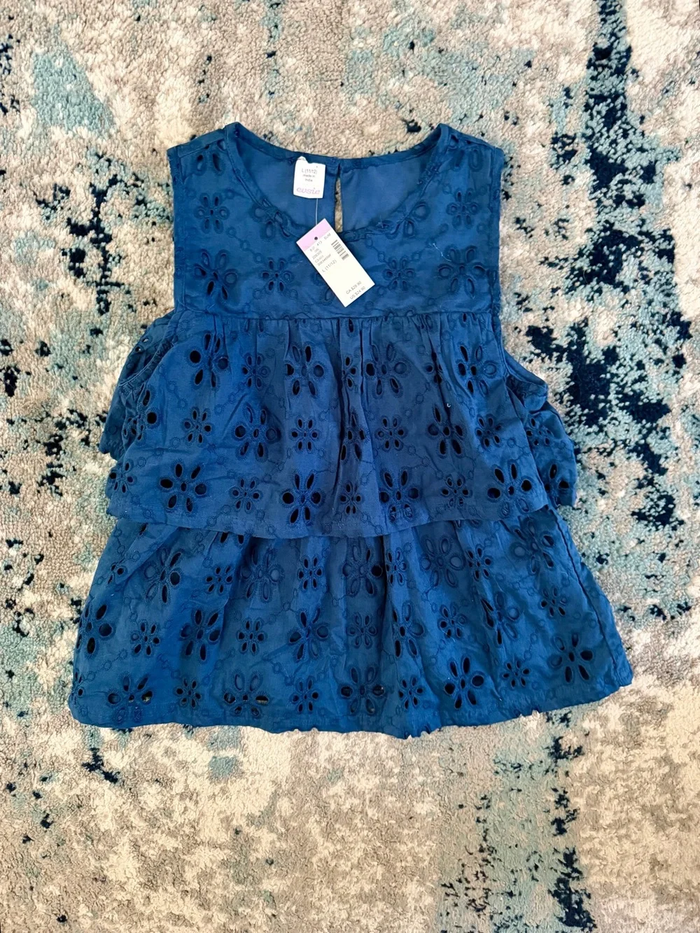 Maurice’s Kids Eyelet Tiered Tank Top L(10-12) and Tie-Dye Denim Skirt XL(13/14)